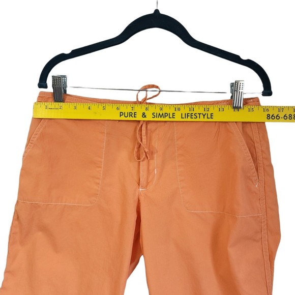 A&F ABERCROMBIE & FITCH Women's Sz 4 Orange/Peach Drawstring Cargo Capri Pants - Picture 5 of 12